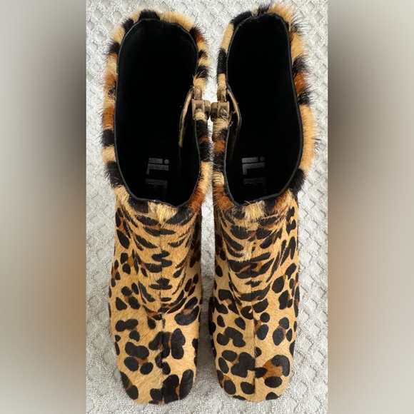 iL Fratellino Rising Star Ankle Booties in Leopard Print Pony Hair Size 38 US 8 - Picture 11 of 14